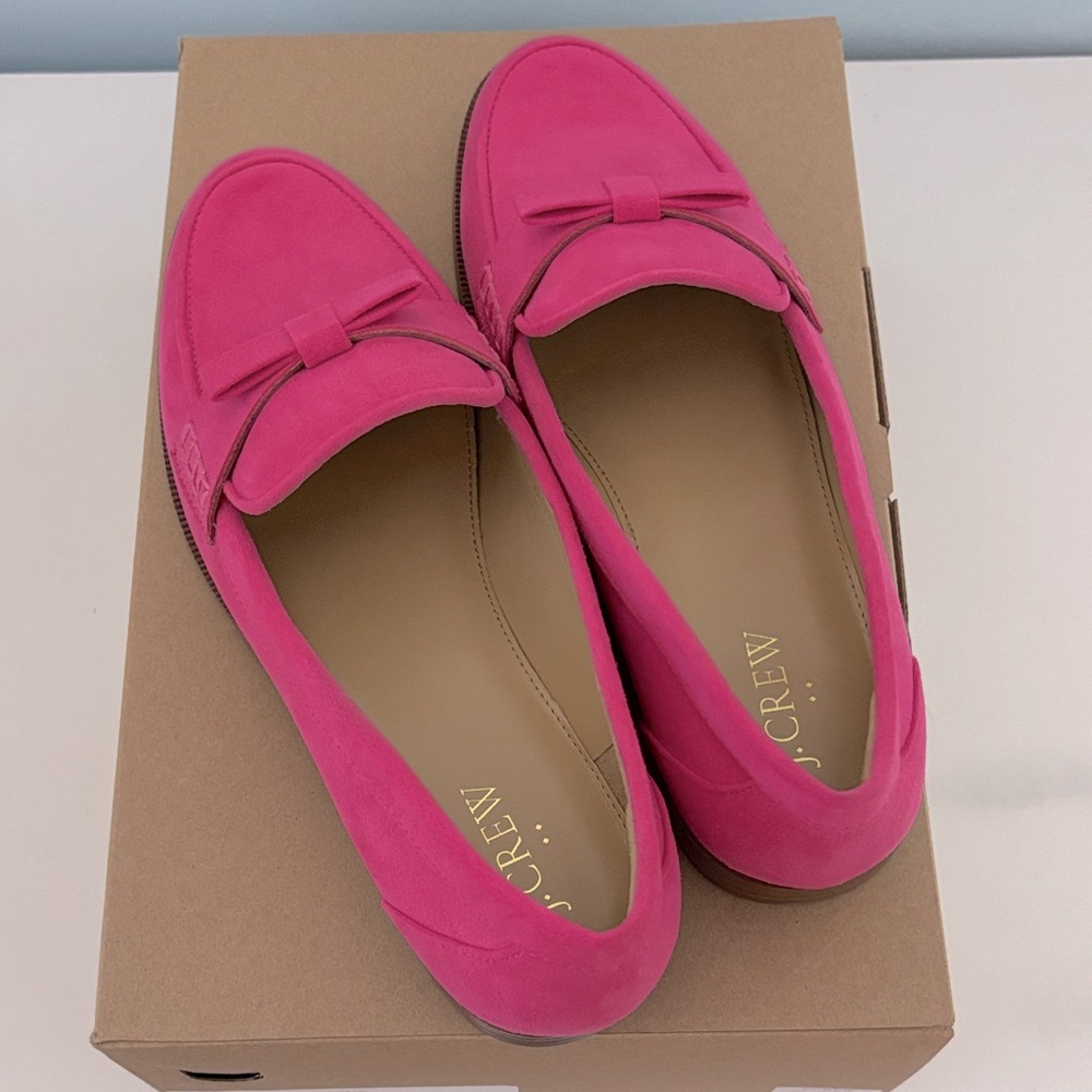 J.Crew 
Pink loafers